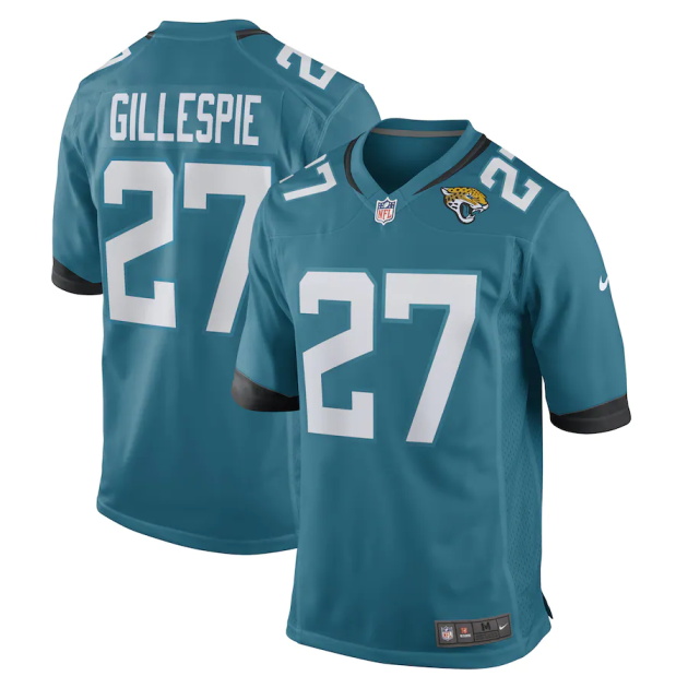 mens nike tyree gillespie teal jacksonville jaguars game player jersey